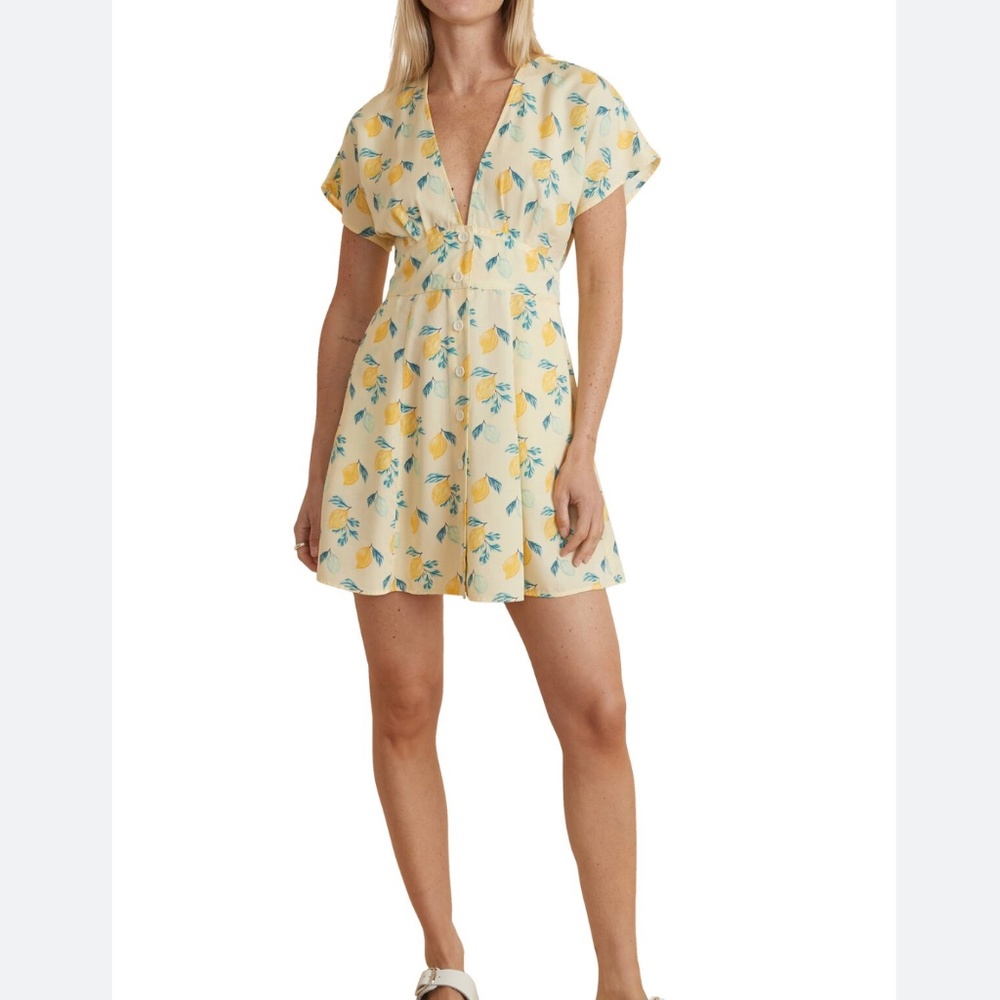 Marine Layer | Camila Dress in Lemon Print | Size S - NWOT